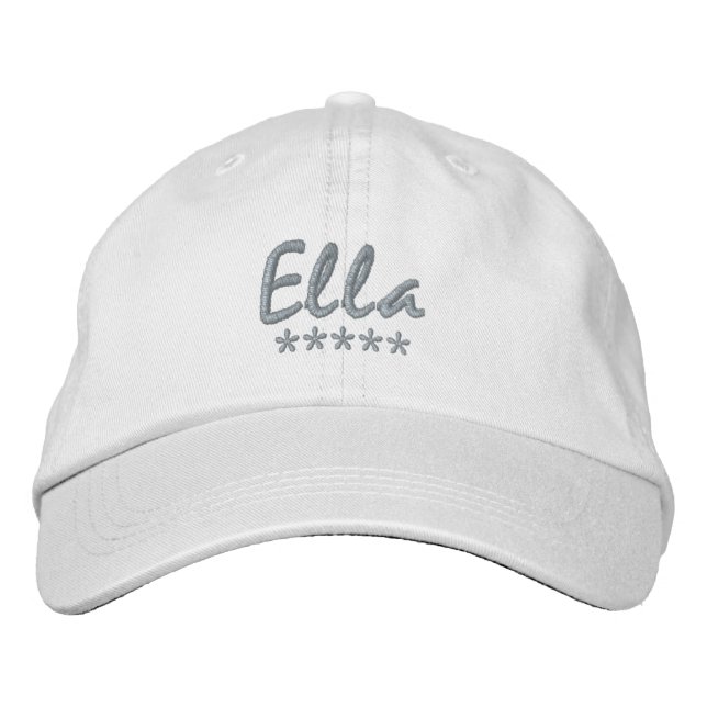 Ella Name Embroidered Baseball Cap (Front)