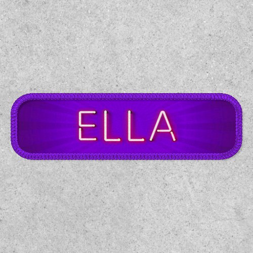 Ella name in glowing neon lights patch