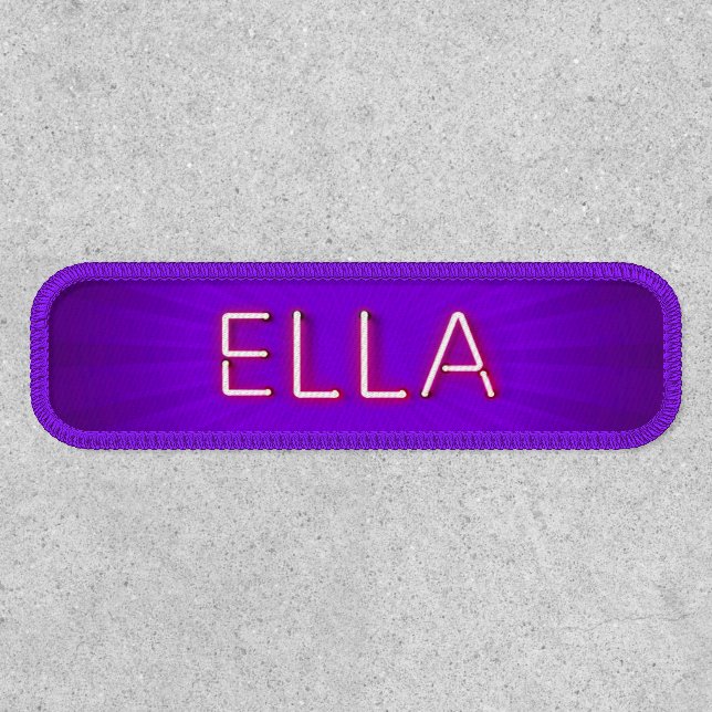 Ella name in glowing neon lights patch (Front)