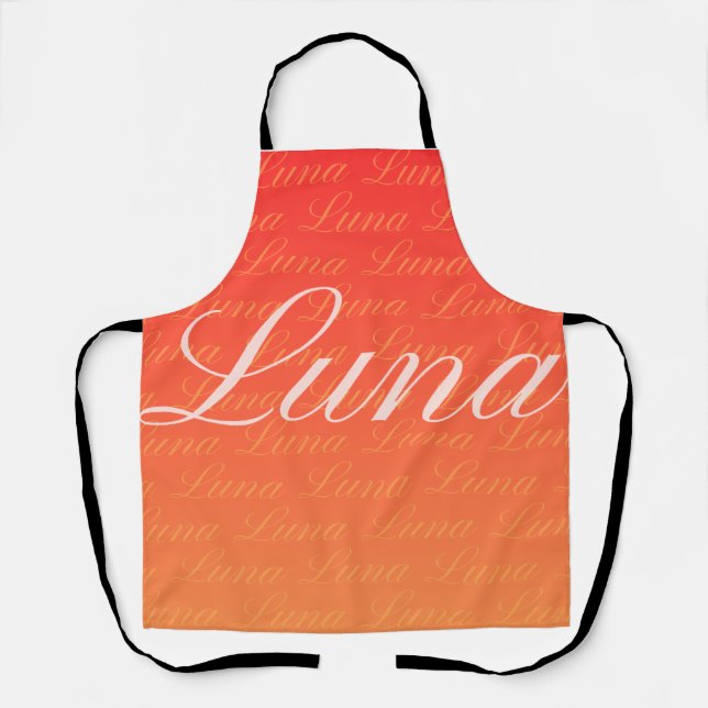 Ella Repeating Name Pattern Design Apron (Front)