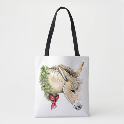 Ella the Christmas Donkey Tote Bag