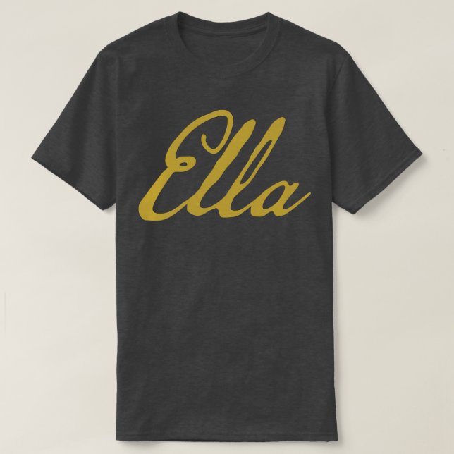 Ella Typography Gold Script T-Shirt (Design Front)