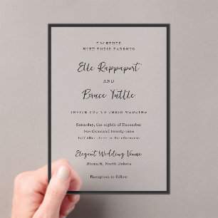 Elle Simple Modern Wedding Acrylic Invitations
