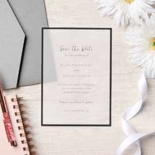 Elle Simple Modern Wedding Save the Date Vellum Invitations