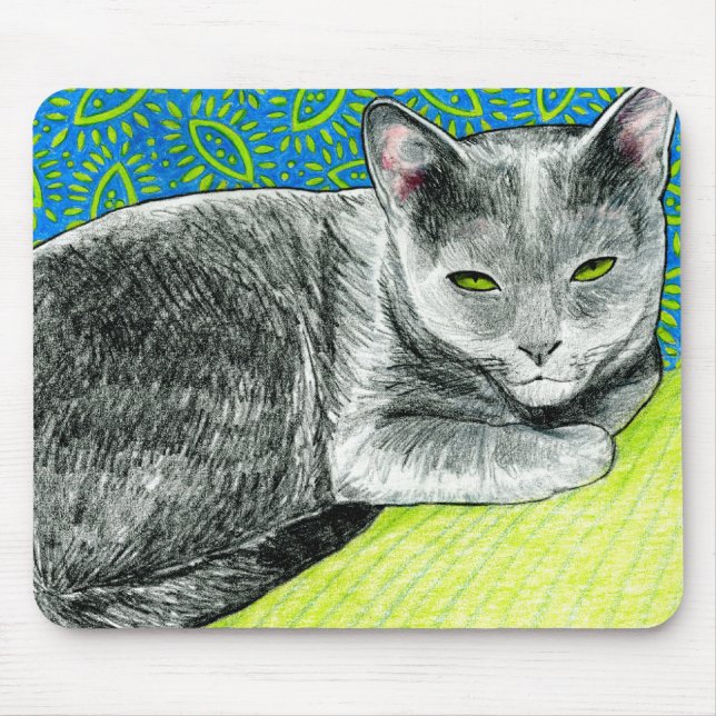 Elle the Korat Cat Mouse Pad (Front)