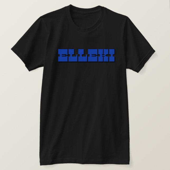 Elleki Bold (Blue/Black) T-Shirt (Design Front)