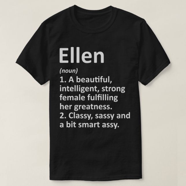 ELLEN Definition Personalized Name Funny Christmas T-Shirt (Design Front)