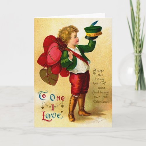 Ellen H Clapsaddle Accept this loving Heart Holiday Card