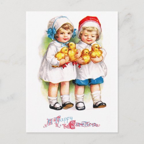 Ellen H Clapsaddle Children with Ducklings Postcard