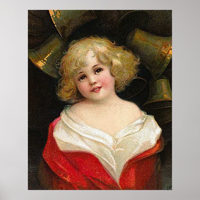 Ellen H. Clapsaddle - Christmas Girl with Bells Poster (Front)