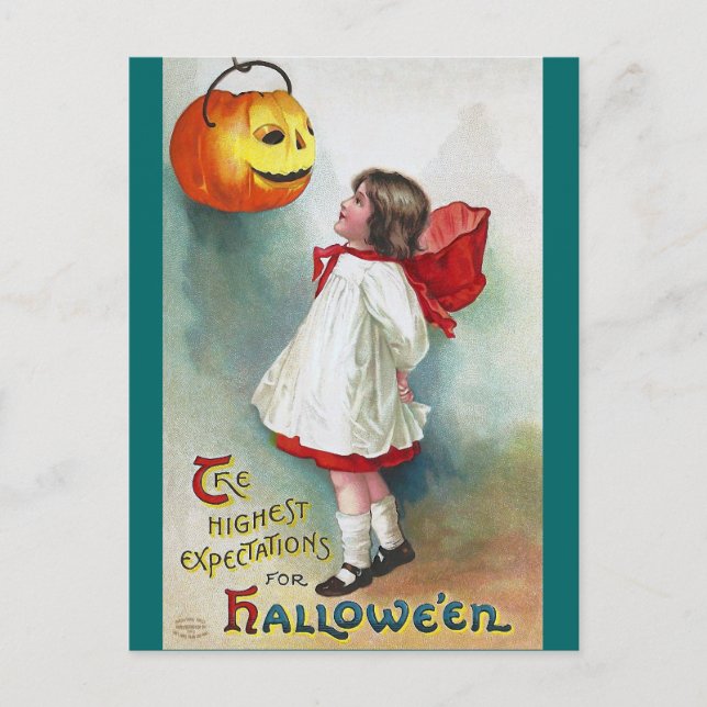 Ellen H. Clapsaddle: Girl with Jack O'Lantern Postcard (Front)