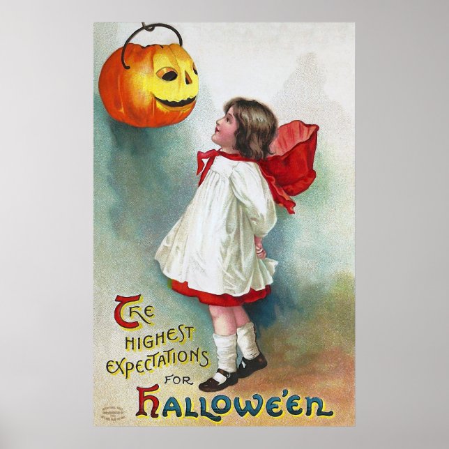 Ellen H. Clapsaddle: Girl with Jack O'Lantern Poster (Front)