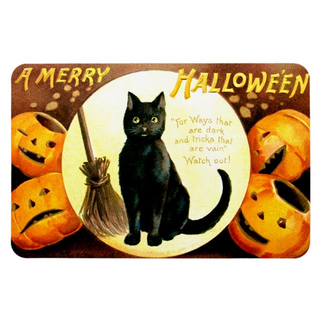 Ellen H. Clapsaddle: Halloween Cat Magnet (Horizontal)