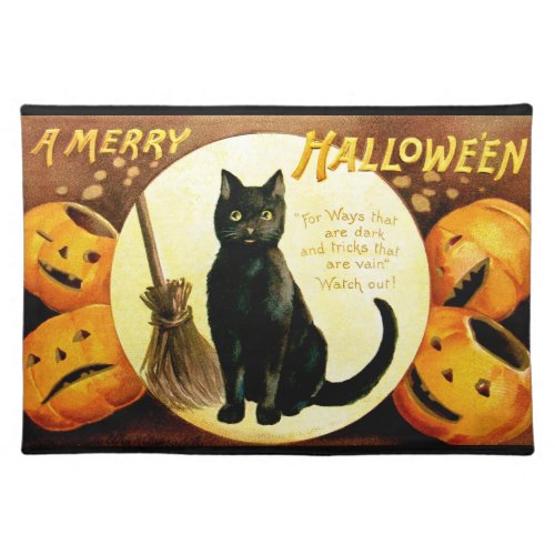Ellen H Clapsaddle Halloween Cat Placemat