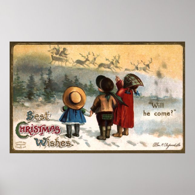 Ellen H. Clapsaddle: Will he come Poster (Front)