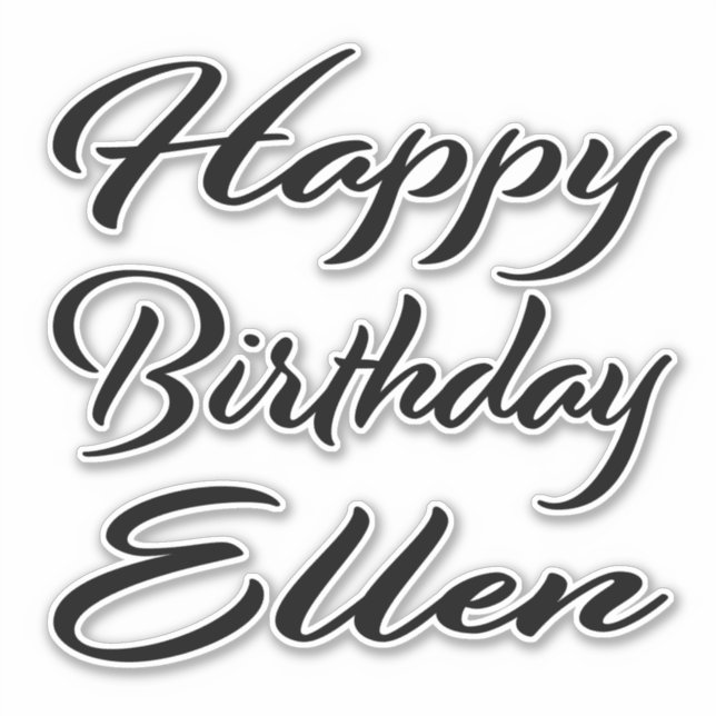 Ellen name first name black Sticker birthday (Front)