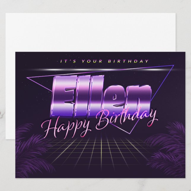 Ellen Name First Name pura retro card Birthday (Front/Back)