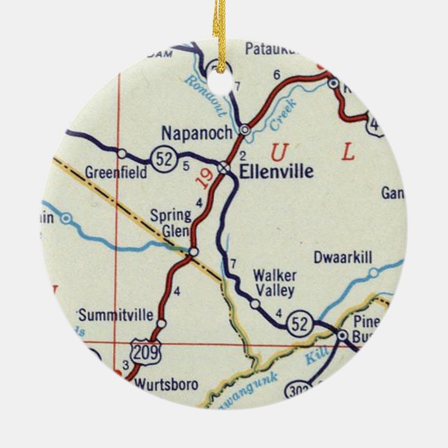 Ellenville NY Ceramic Ornament (Back)
