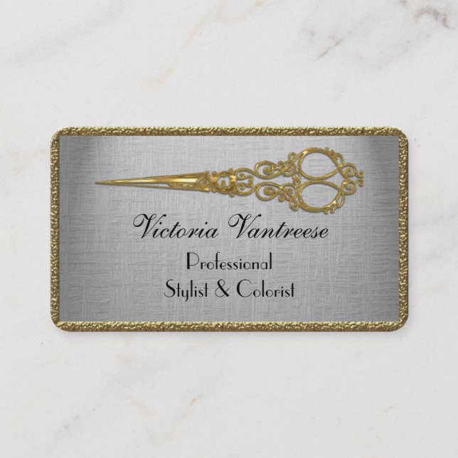 Elles Shadow Velmont Scissor Elegant Professional Business Card (Front)