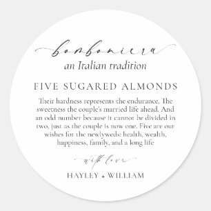 Ellesmere An Italian Tradition 5 Sugared Almonds Classic Round Sticker