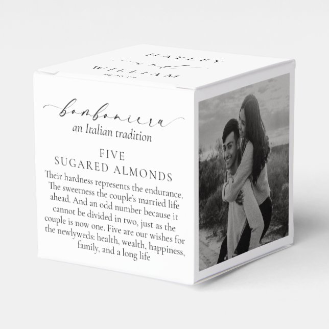 Ellesmere An Italian Tradition 5 Sugared Almonds Favor Boxes (Front Side)