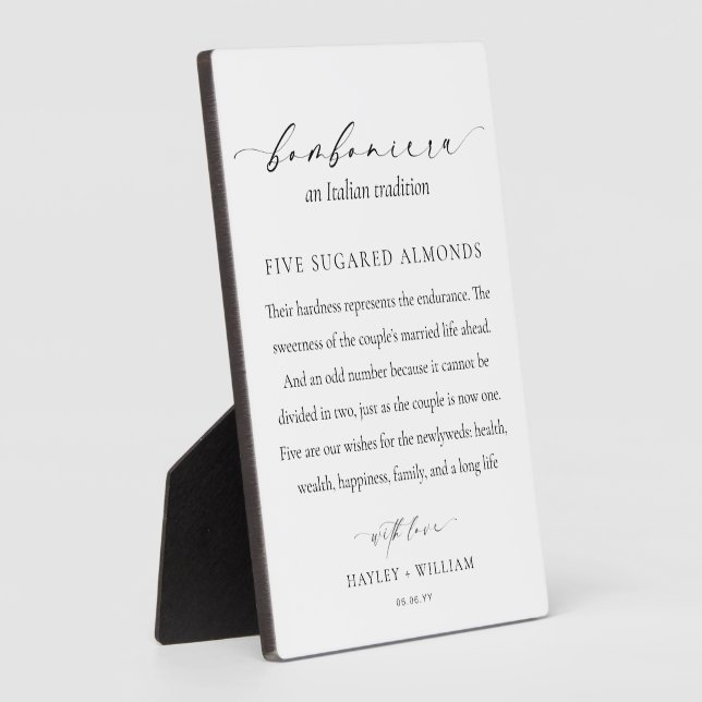 Ellesmere An Italian Tradition 5 Sugared Almonds Plaque (Side)