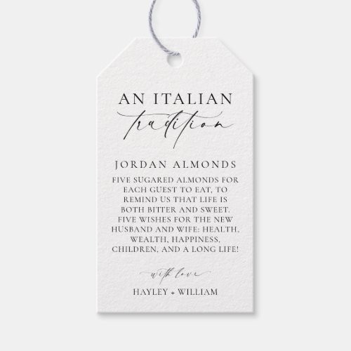 Ellesmere An Italian Tradition Sugared Almonds Gift Tags