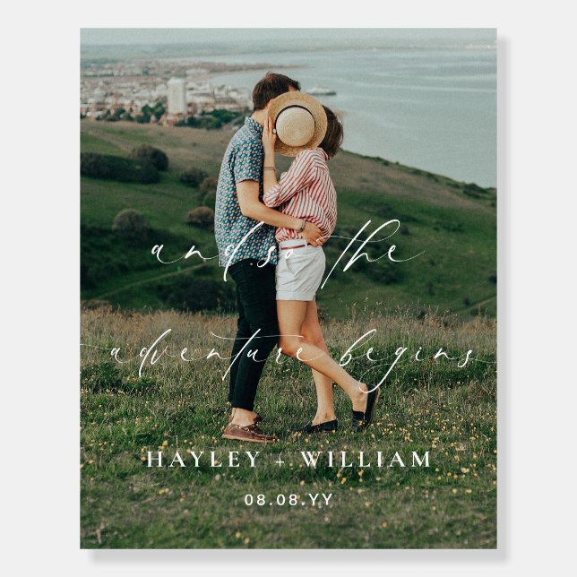 Ellesmere And So The Adventure Begins Wedding Foam Board (Front)