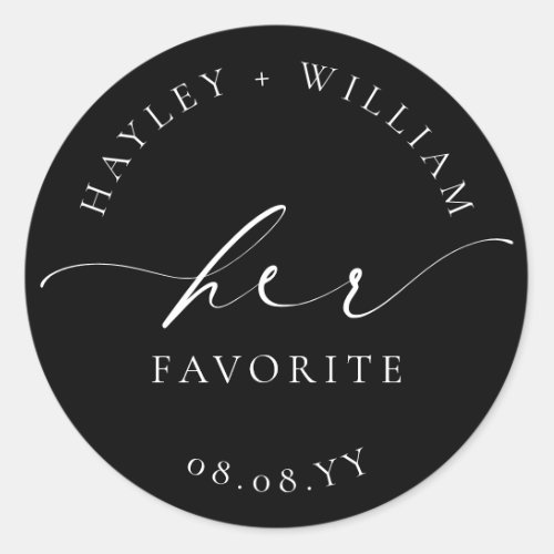 Ellesmere Black Her Favorite Classic Round Sticker