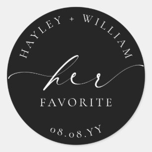 Ellesmere Black Her Favorite Classic Round Sticker