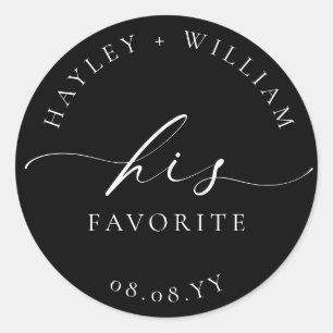 Ellesmere Black His Favorite Classic Round Sticker