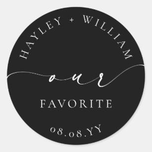 Ellesmere Black Our Favorite Classic Round Sticker