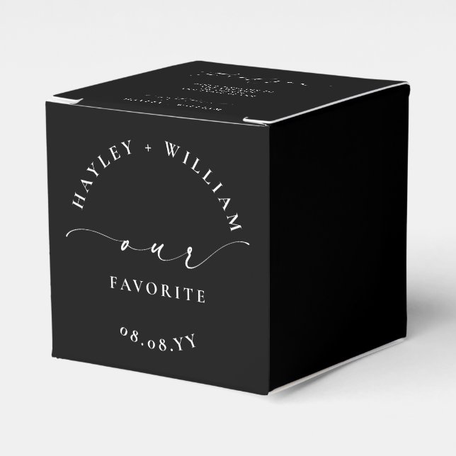 Ellesmere Black Our Favorite Favor Boxes (Front Side)
