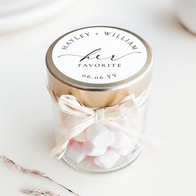 Ellesmere Her Favorite Classic Round Sticker (Ellesmere Her Favorite Wedding Favors Sticker)