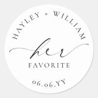 Ellesmere Her Favorite Favor Classic Round Sticker