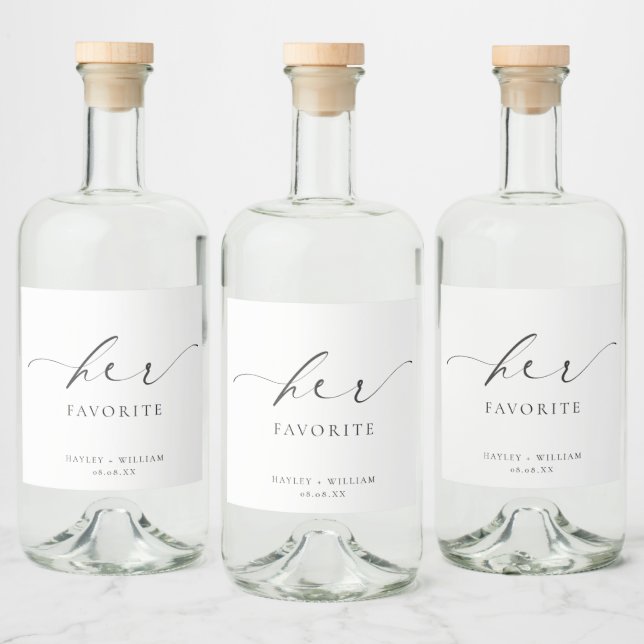 Ellesmere Her Favorite Favor Liquor Bottle Label (Bottles)