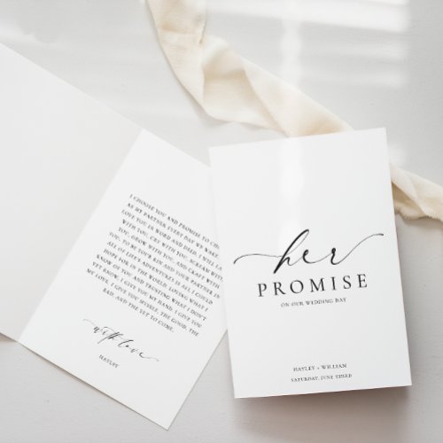Ellesmere Her Promise Vows Book Wedding Card