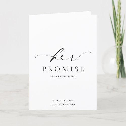 Ellesmere Her Promise Vows Book Wedding Thank You Card