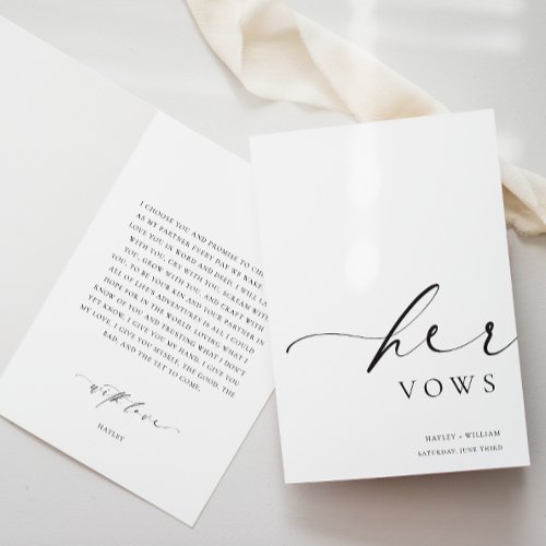 Ellesmere Her Vows Wedding Card