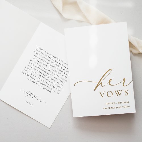 Ellesmere Her Vows Wedding Gold Foil Card