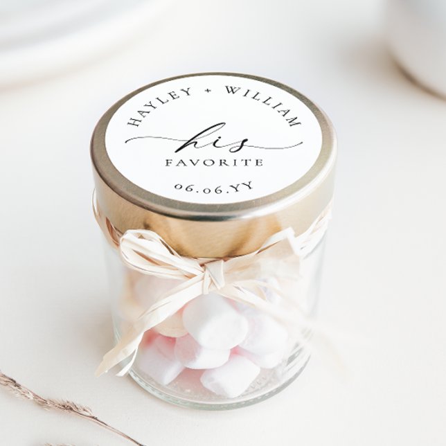 Ellesmere His Favorite Classic Round Sticker (Ellesmere His Favorite Wedding Favors Sticker)