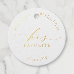 Ellesmere His Favorite Foil Favor Tags