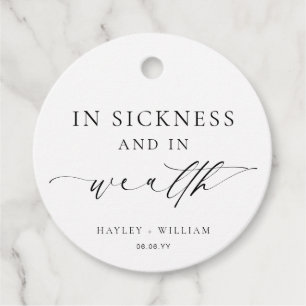 Ellesmere In Sickness and In Wealth Lotto Wedding Favor Tags