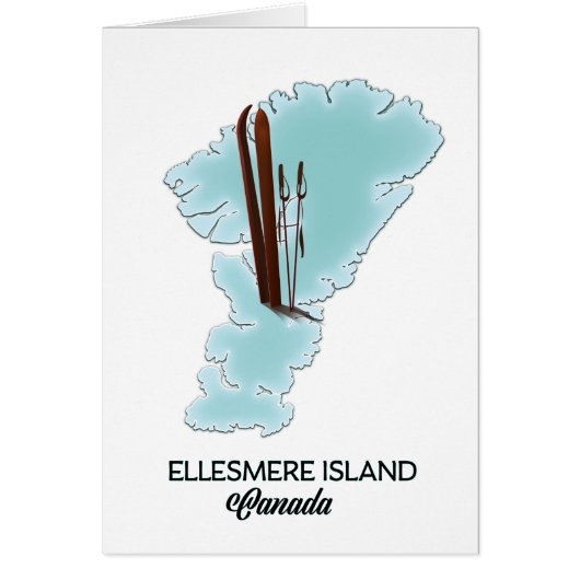Ellesmere island Canada map poster Cards (Front)