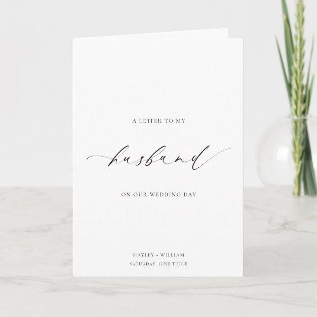 Ellesmere Letter To My Husband Wedding Day Card