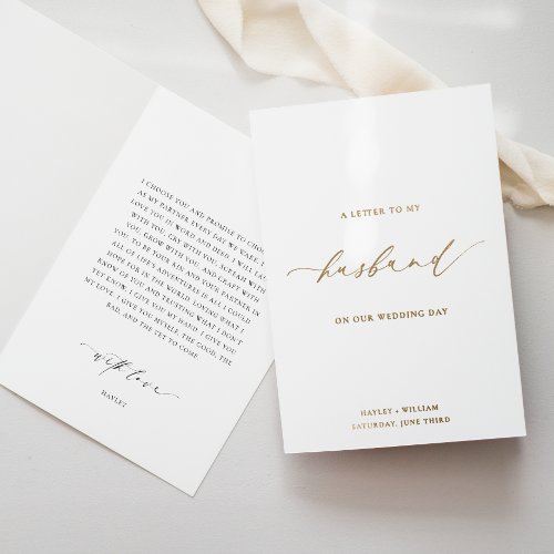 Ellesmere Letter To My Husband Wedding Day Foil Card