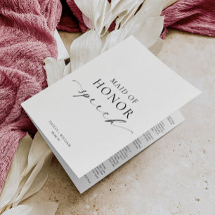 Ellesmere Maid OF Honor Wedding Speech Card