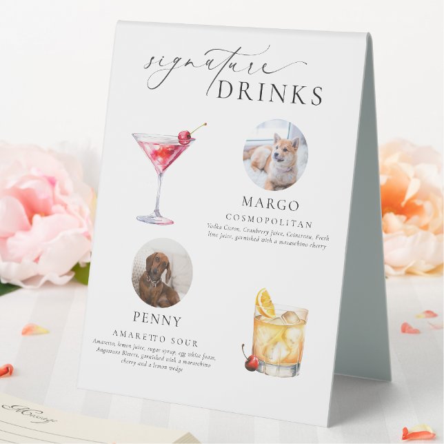 Ellesmere Minimal Pet Photo Signature Drinks Sign (Creator Uploaded)