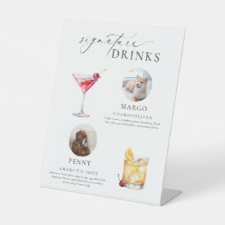 Ellesmere Minimal Pet Photo Signature Drinks Sign