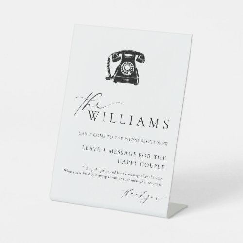 Ellesmere Minimal Wedding Audio Guestbook Pedestal Sign
